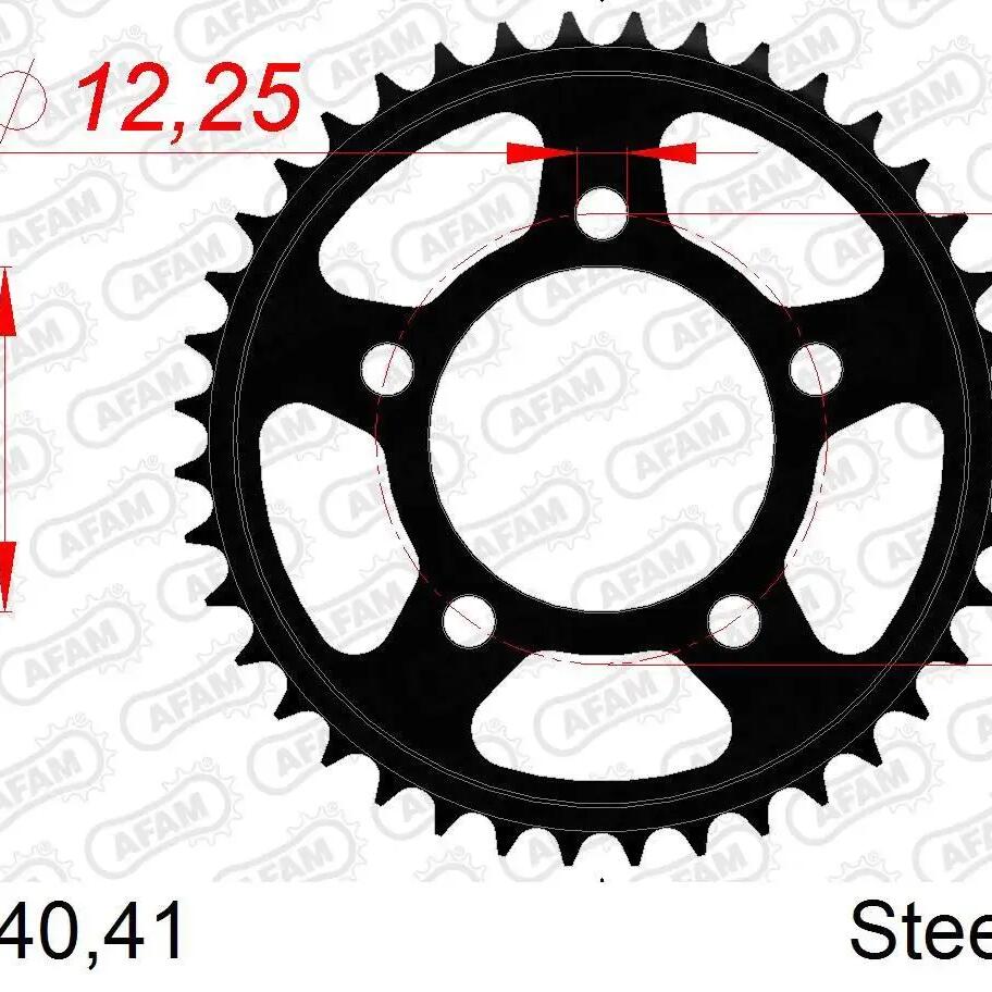 AFAM 520 40z Steel Chain Wheel - Black.