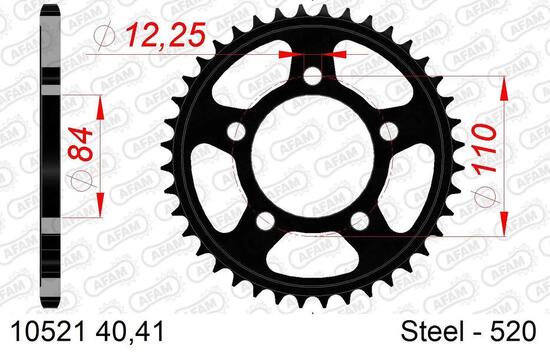 Afam chain wheel 520 40z steel black