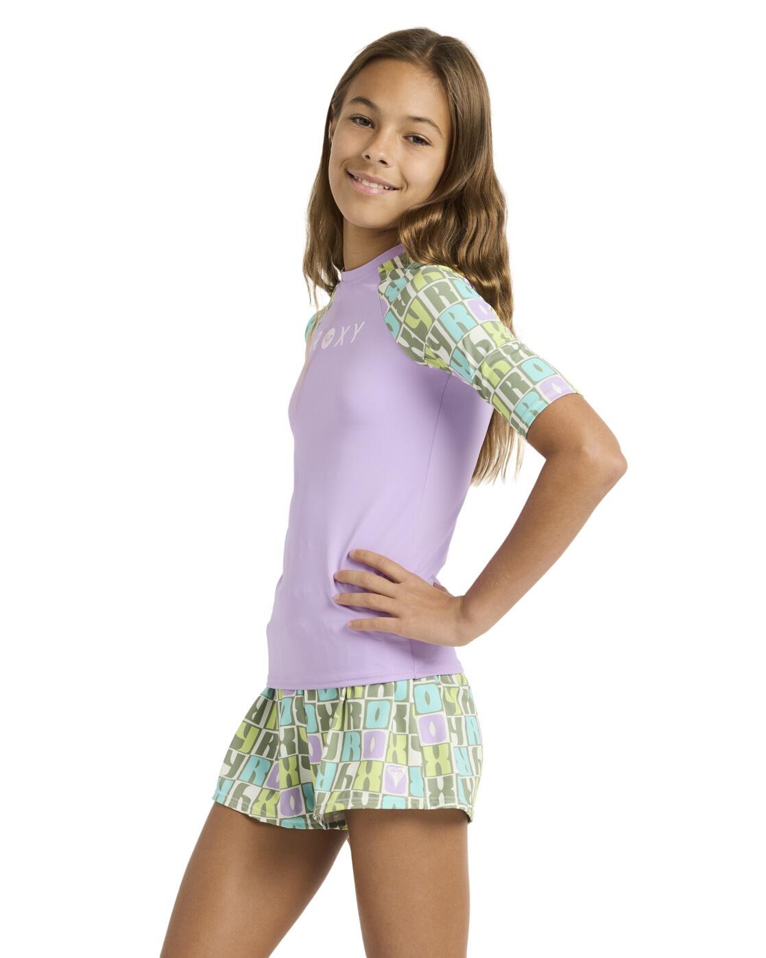 Kurzarm-Rashguard ROXY ACTIVE Grün Mädchen 6-16 4/4