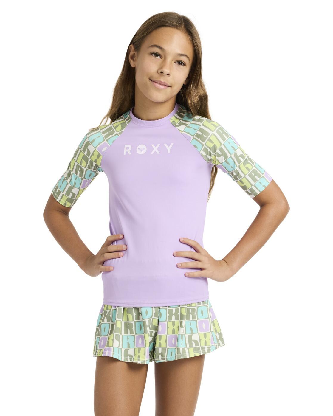 Koszulka rash vest z krótkim rękawem dla Dziewczynki ROXY ACTIVE