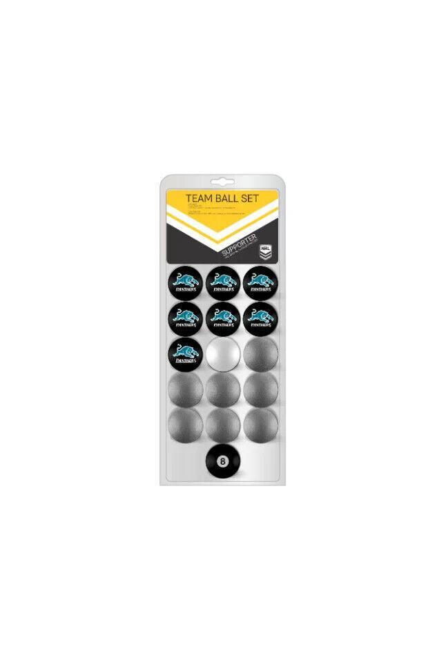 NRL Pool Snooker Billiards 16 Ball Full Set - Team Vs Colour - Penrith Panthers