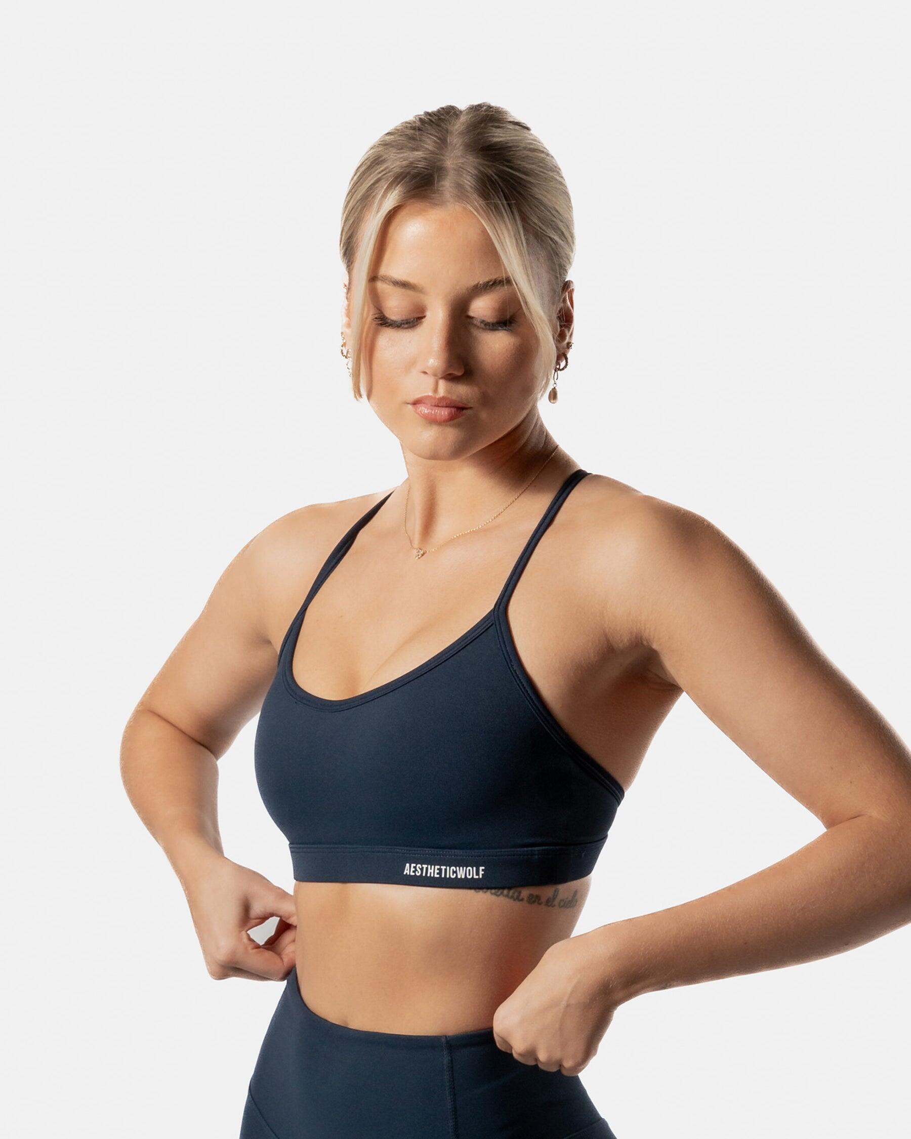 Dames sport-bh voor fitness en pilates met LuxForm-technologie marineblauw 4/6