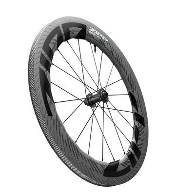 Voorkant fietsvelg met tubeless band zipp 858 nsw cl 700c my2023