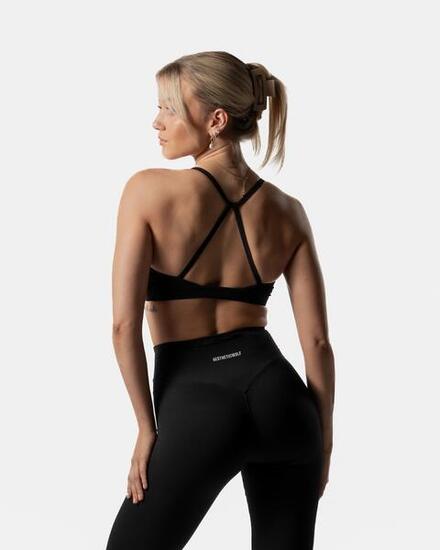 Brassière de sport femme pour fitness et pilates LuxForm noire