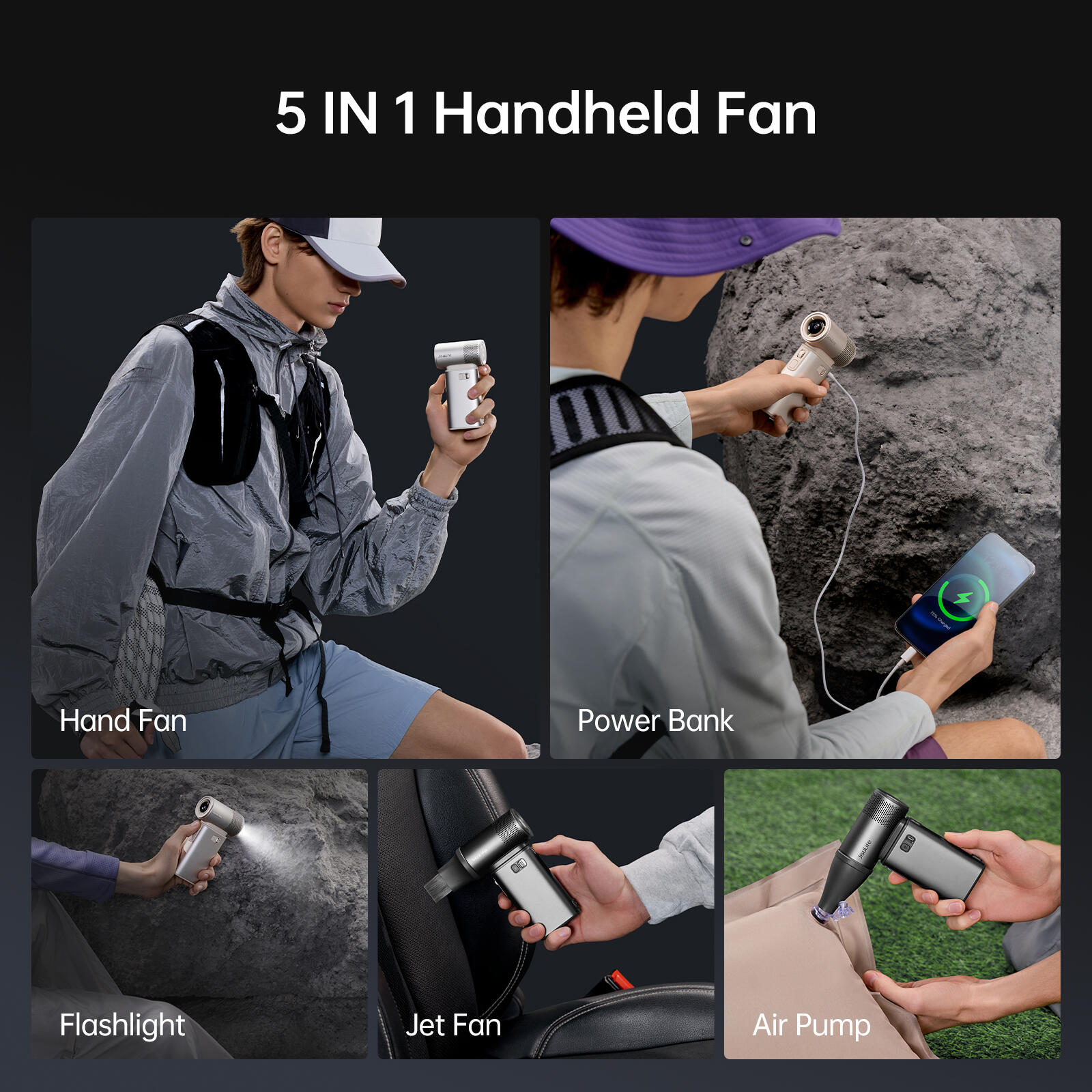 Jisulife ventilador portátil de mano Fan Ultra2 9000mAh 4/5