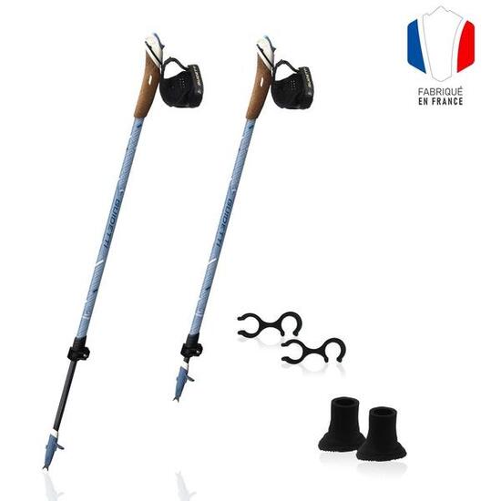 Bâtons Marche Nordique télescopique en carbone et aluminium - NOMADE PRESTIGE