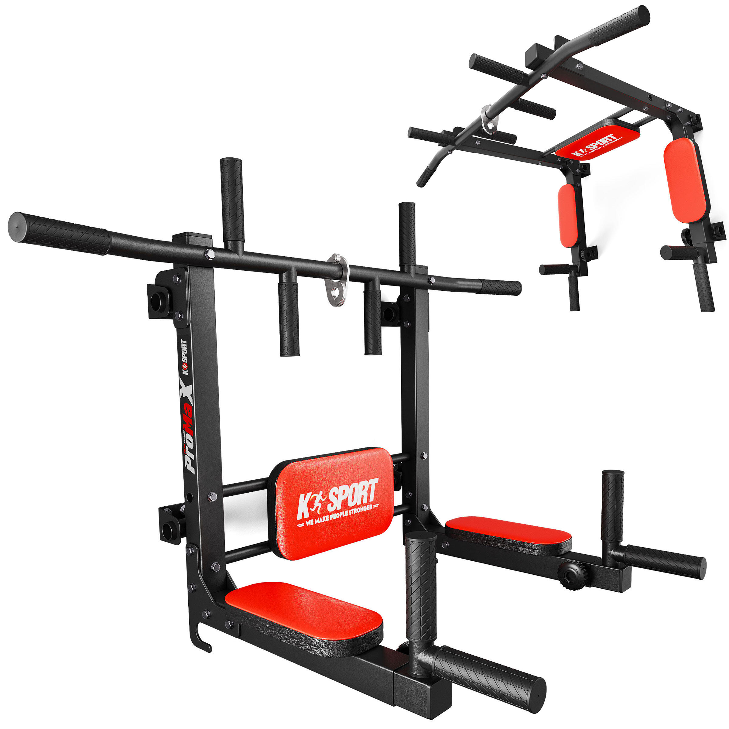 Barre de traction + barre de dips pour montage mural 2in1 2/7