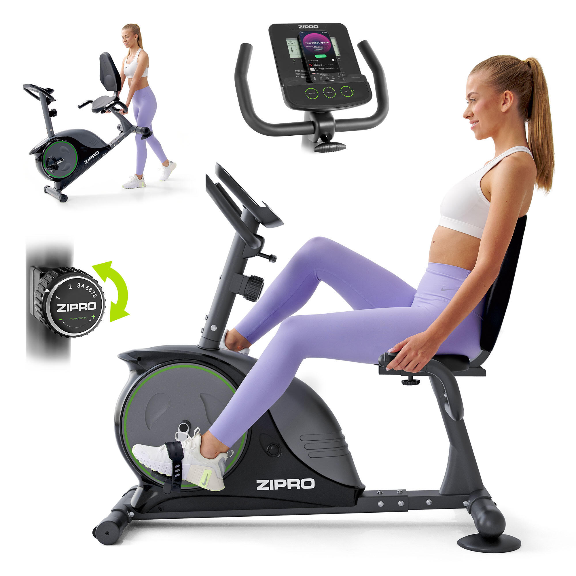 ZIPRO - Bicicletă de Apartament magnetică orizontala Zipro Easy 8