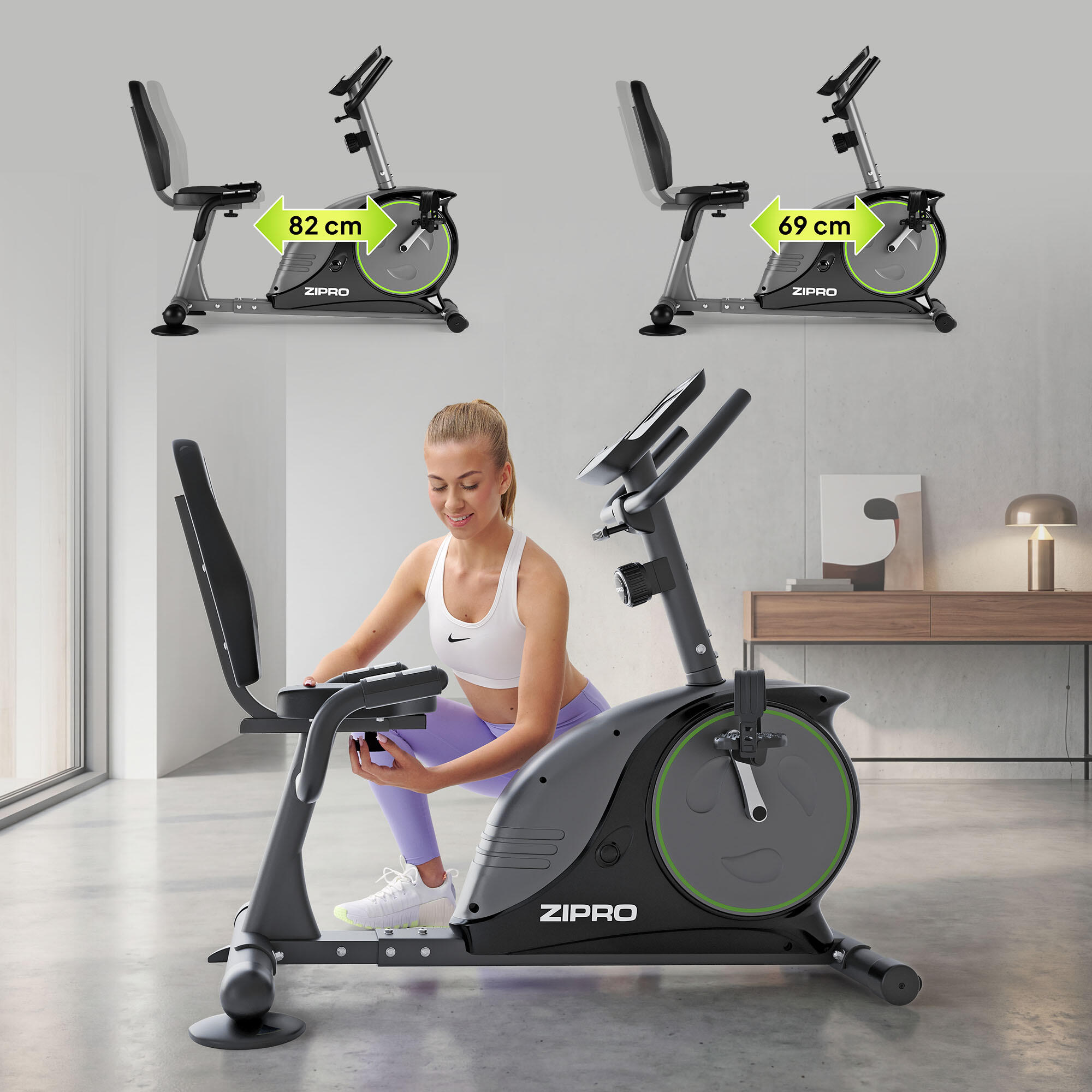 ZIPRO - Bicicletă de Apartament magnetică orizontala Zipro Easy 8