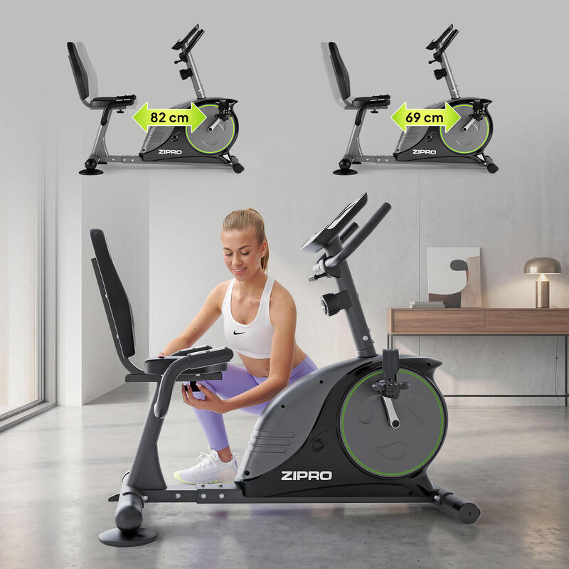 Bicicletă de Apartament magnetică orizontala Zipro Easy 8 nivele de rezistenta