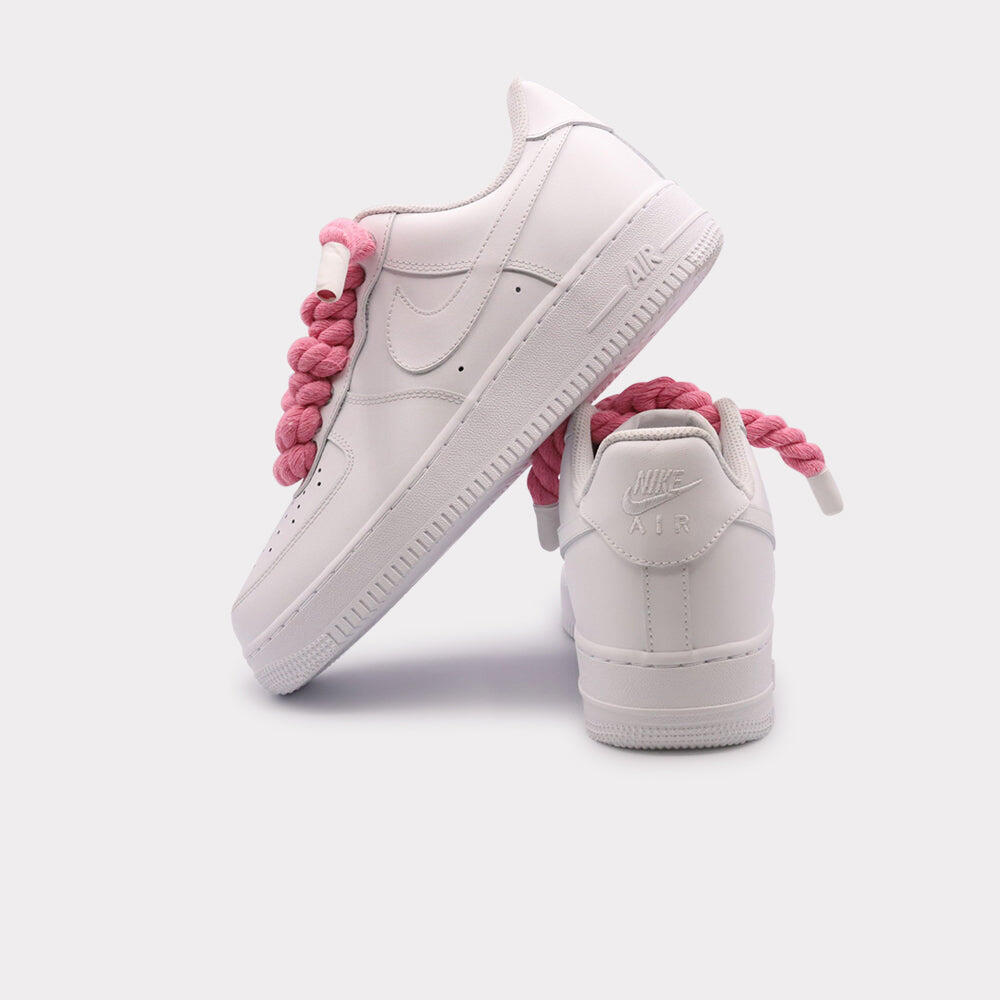 Nike Air Force 1 White - Rope Lace Pink 3/3