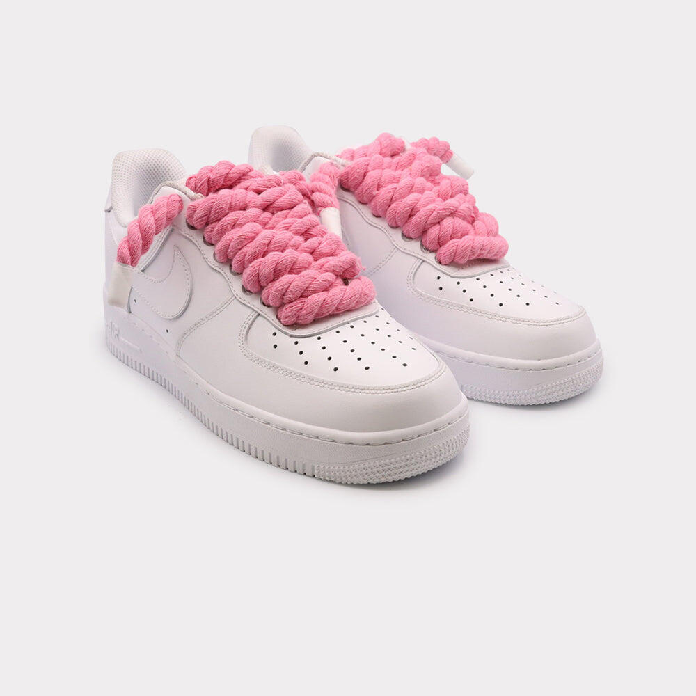 Nike Air Force 1 White - Rope Lace Pink 2/3