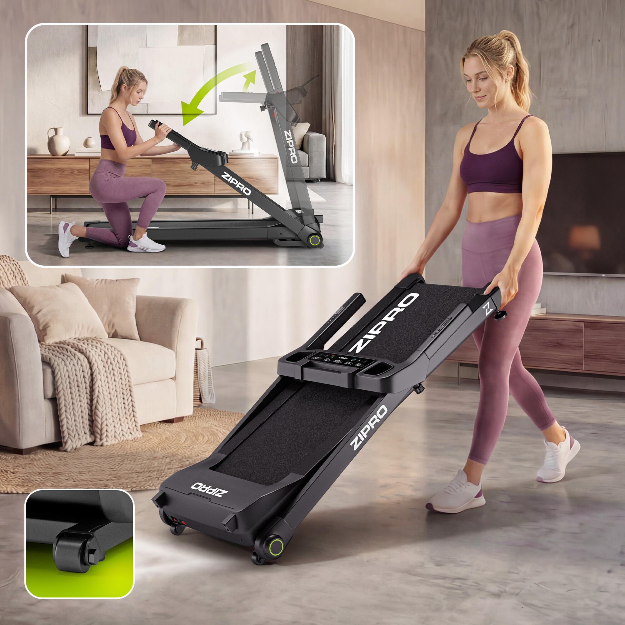 Tapis roulant elettrico Zipro Ramble pieghevole 125 x 45 cm 16 km/h compatto 7/8