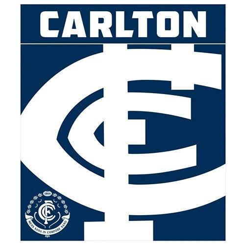 AFL Polar Fleece Blanket - Carlton Blues - 150x130cm - Throw Rug