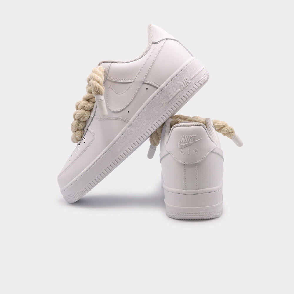 Nike Air Force 1 White - Rope Lace Beige 3/3