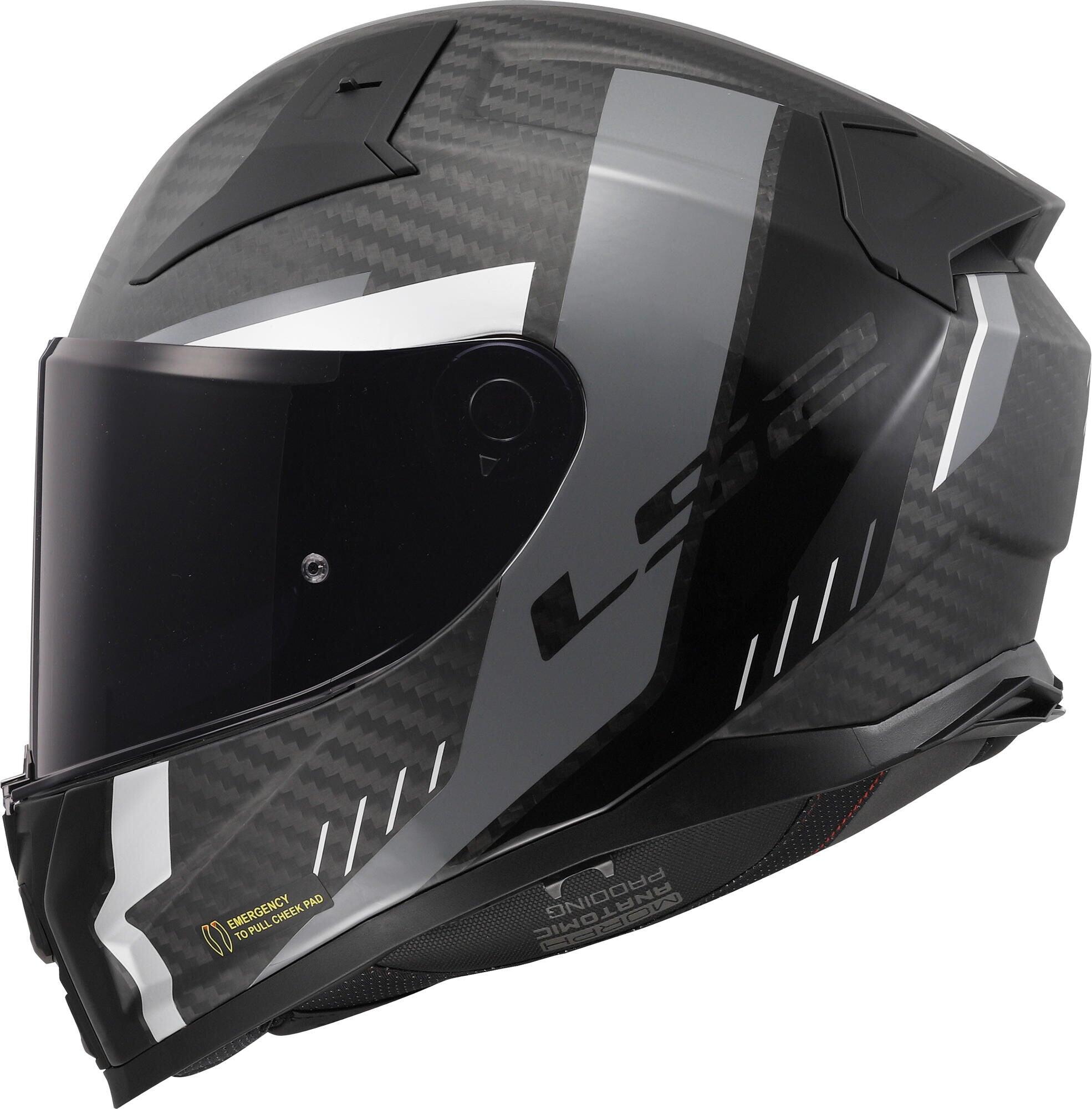 LS2 FF811 Vector II Carbon Grid kask integralny S - Matowy czarny/szary