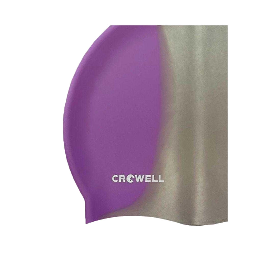 Cuffia Da Nuoto Silicone Adulto Unisex Crowell Violetto Grigio 2/2