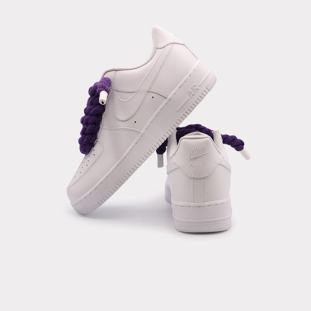 Nike Air Force 1 White - Rope Lace Purple 3/3