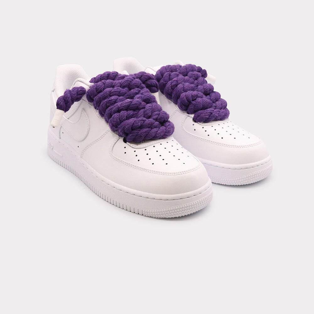 Nike Air Force 1 White - Rope Lace Purple 2/3