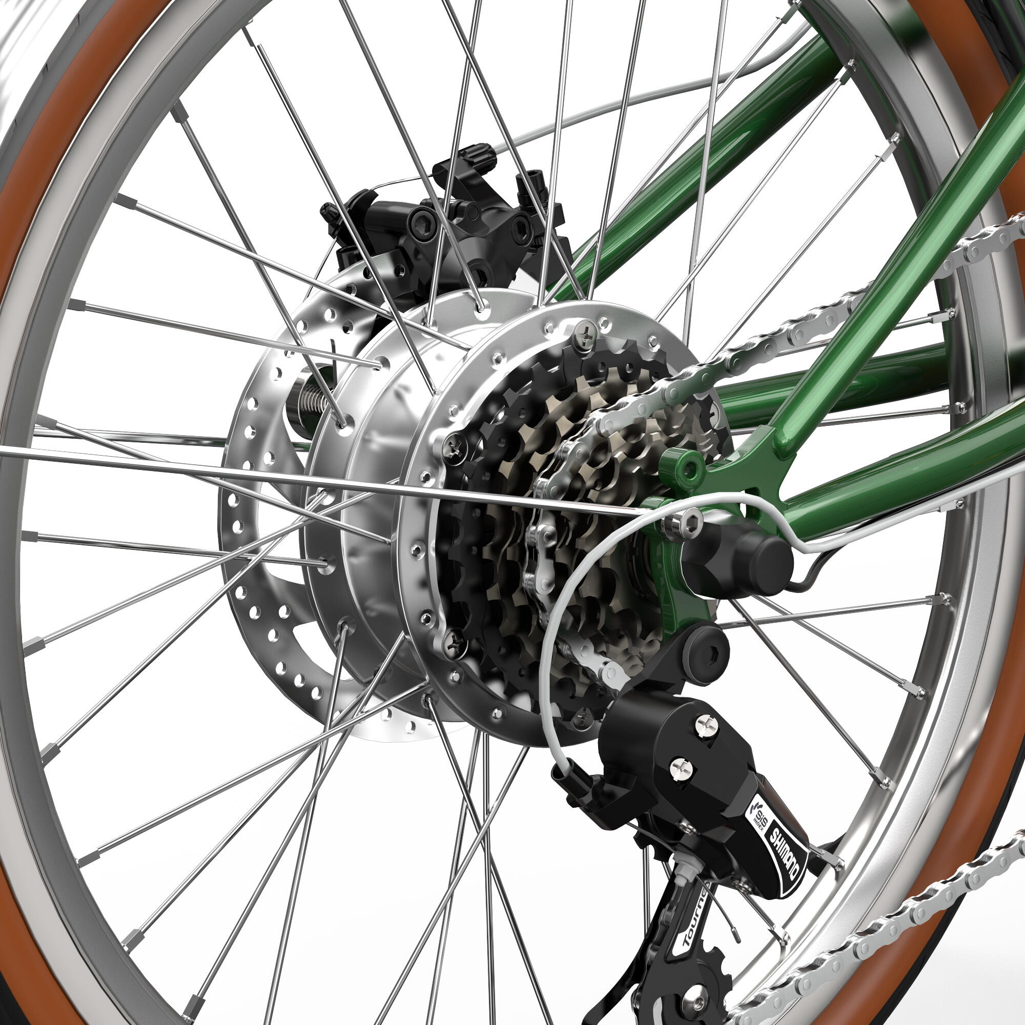 E-Bike entrada baixa OT02pro 20" bicicleta elétrica unissex verde 6/7