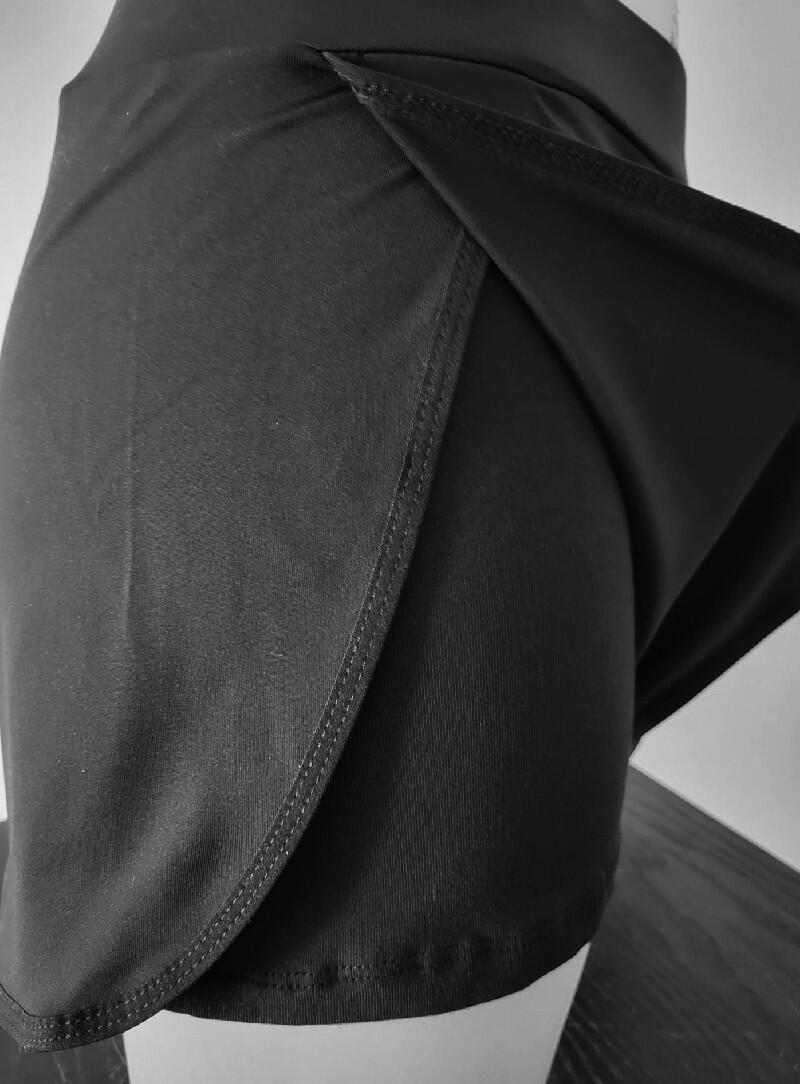 Short Doble Pantalon Gimnasia Dvillena Negro Elástico 2/3