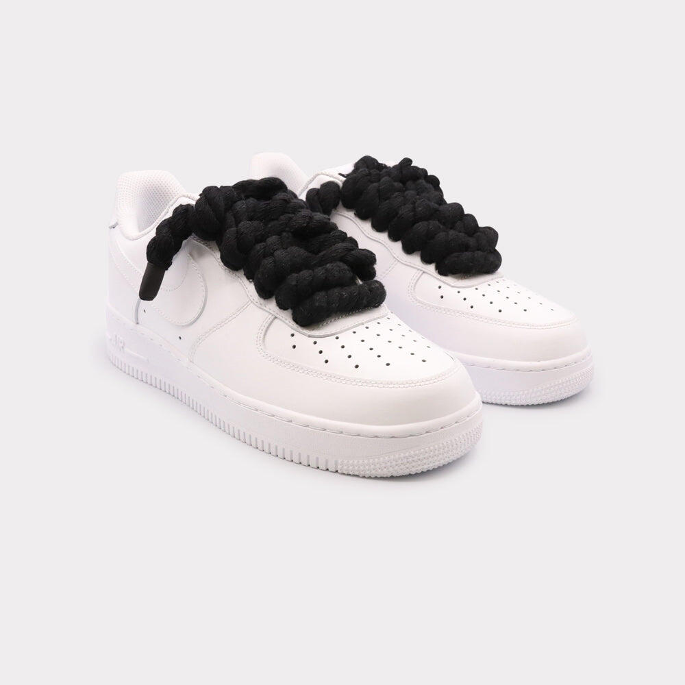 Nike Air Force 1 White - Rope Lace Black 2/3