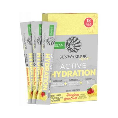 Sunwarrior Active Hydration Stick Packs (18x7g) Blue Raspberry