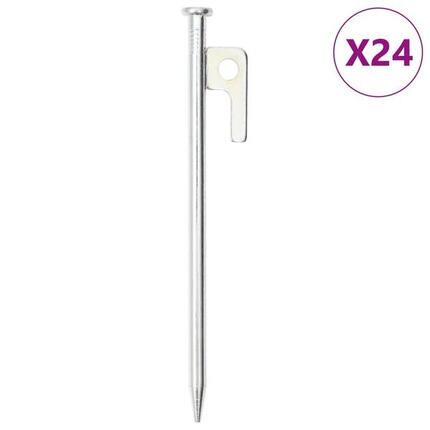 VidaXL Piquets de tente 24 pcs 9 mm x 20 cm acier galvanisé