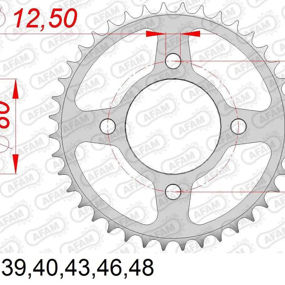 AFAM Chain Wheel 530 39z — Steel, Silver.