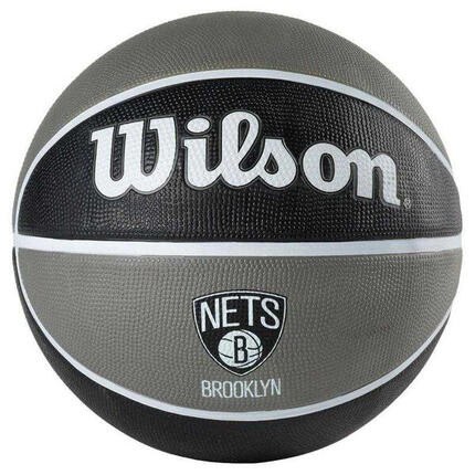 Ballon De Basket Motif/style NBA BROOKLYN NETS (Noir / Gris) Taille 7