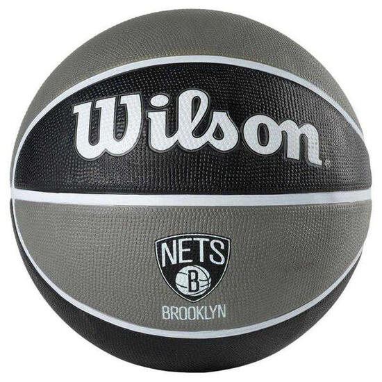 Ballon De Basket Motif/style NBA BROOKLYN NETS (Noir / Gris) Taille 7