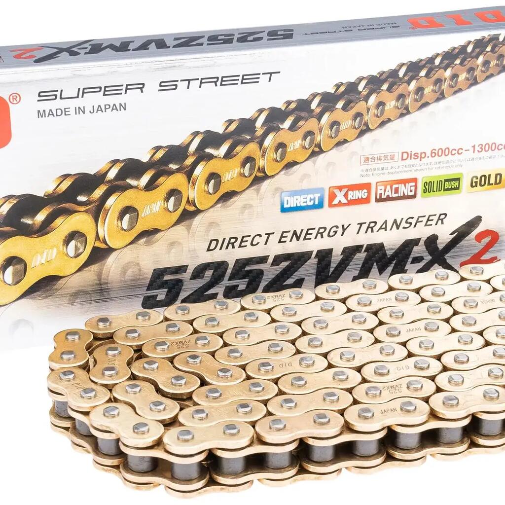 D.I.D 525 ZVMX2 114N Gold Open Chain.