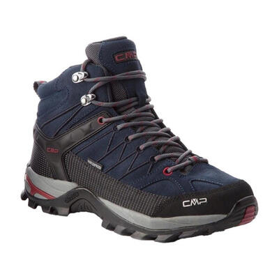 Heren rigel leren halfhoge enkellaarsjes (zwart)