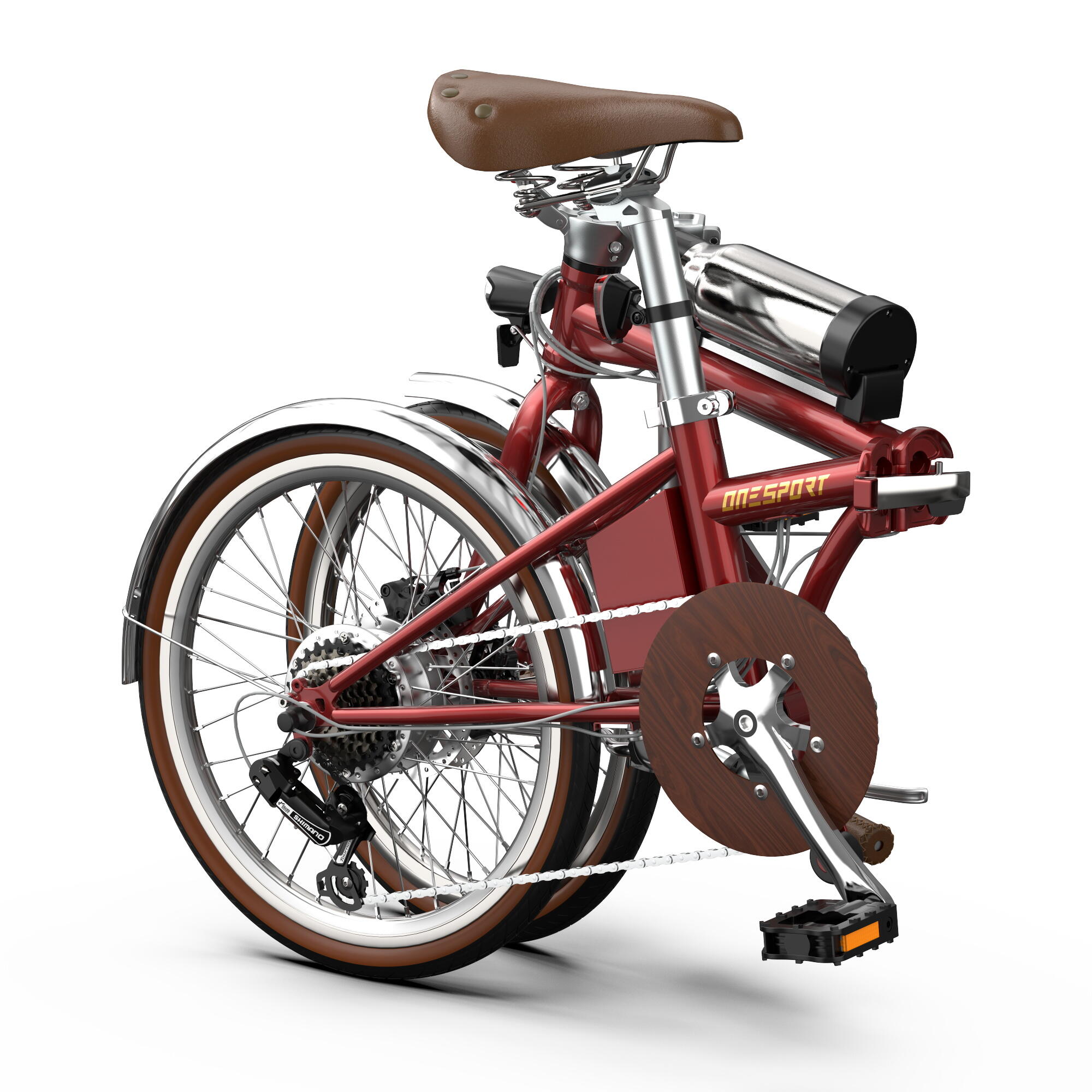 Bicicleta Elétrica Dobrável Onesport OT02 PRO, 250W, Shimano de 7 Velocidades 3/7