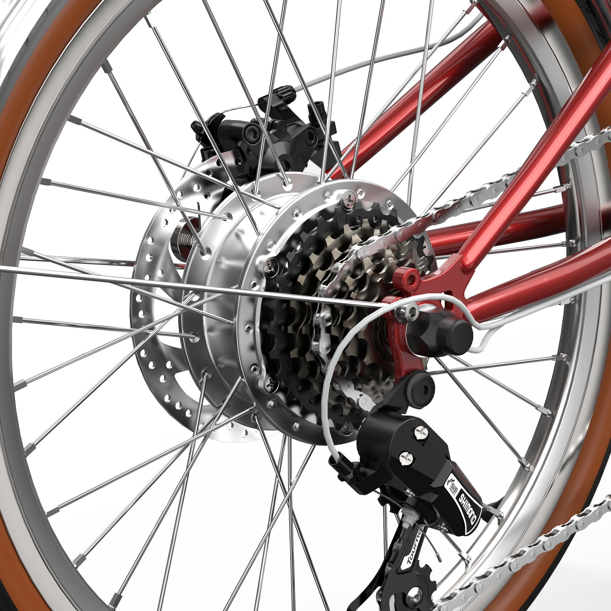 E-Bike entrada baixa OT02pro 20" bicicleta elétrica unissex vermelho 6/7