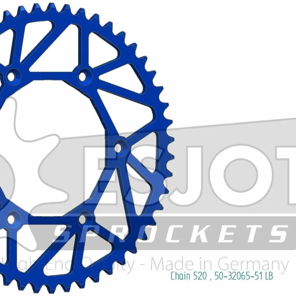 ESJOT 520 Steel Sprocket — 52 Teeth, Blue Superlight.