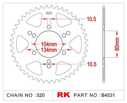 Rk chain wheel 520 40z steel silver