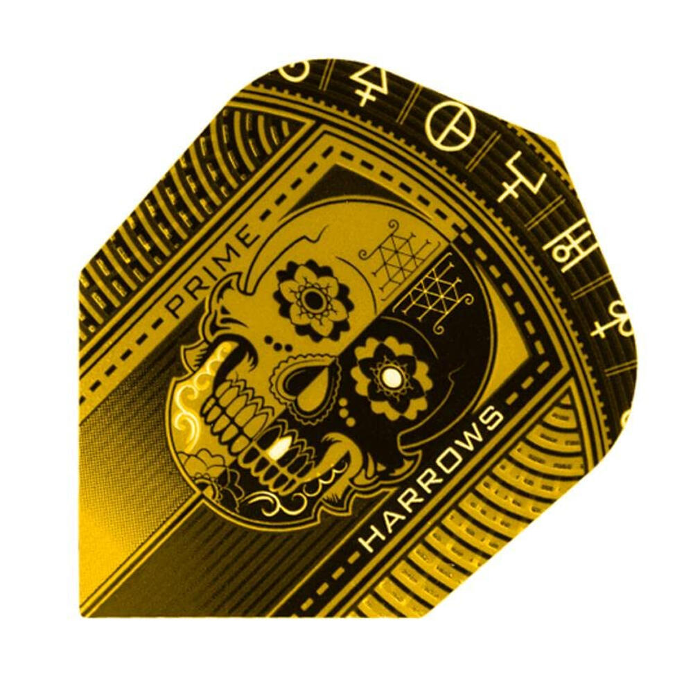 Prime Skull Dart Flights (Conjunto de 3) (Preto / Dourado) 2/3