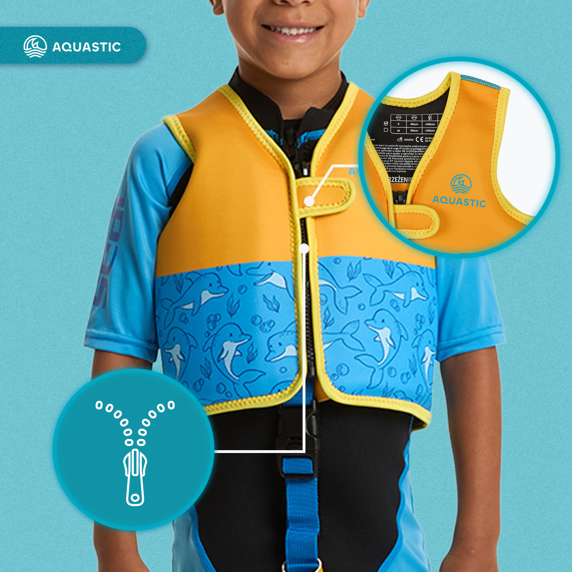 Kinderreddingsvest AQUASTIC Junior 5/7