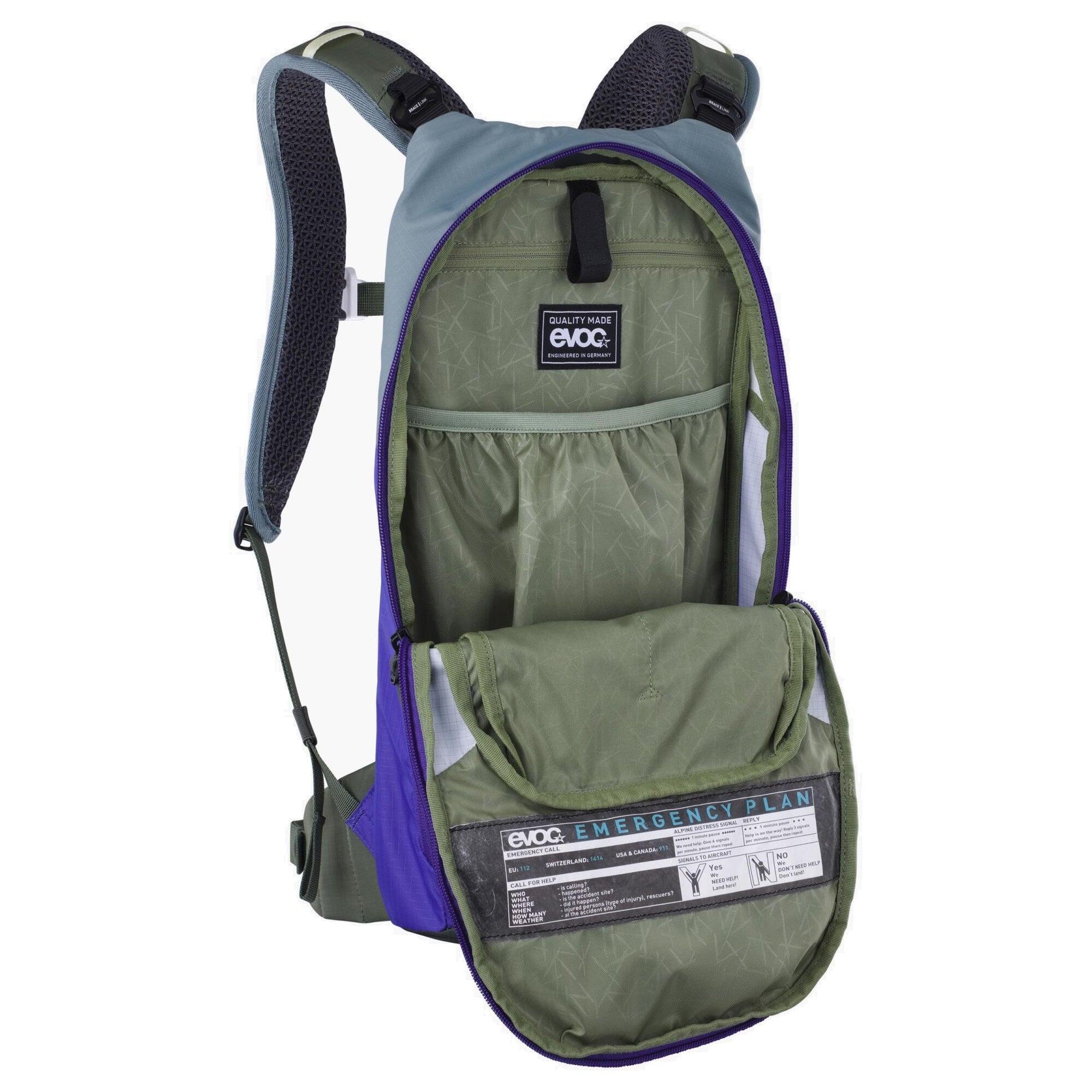 Rucksack Evoc Stage 6L + Trinkblase 2L Violett und Dunkelgrün 7/7