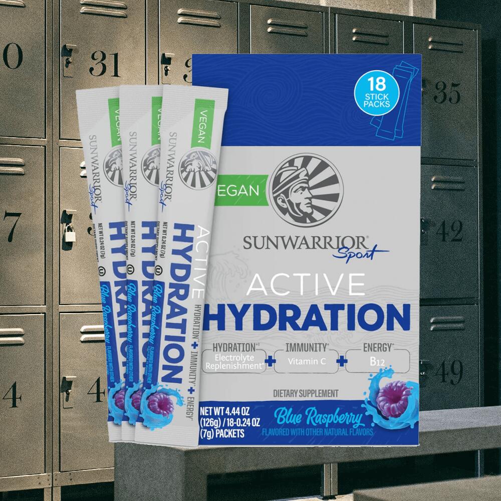 Sunwarrior Active Hydration Stick Packs (18x7g) Blue Raspberry - Intra 2/3