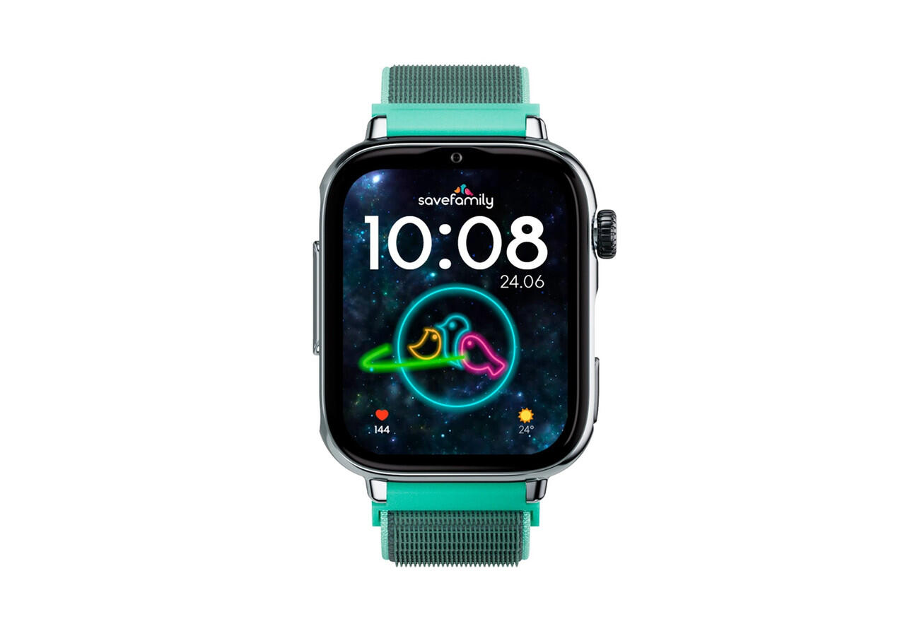 SaveWatch Plus 2 Cassa Argento Tessuto Colore Oceano 2/6