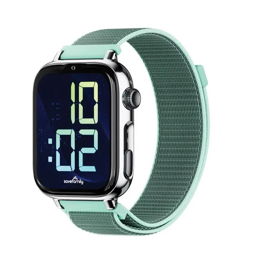 SaveWatch Plus 2 Silver Case Ocean Fabric Strap