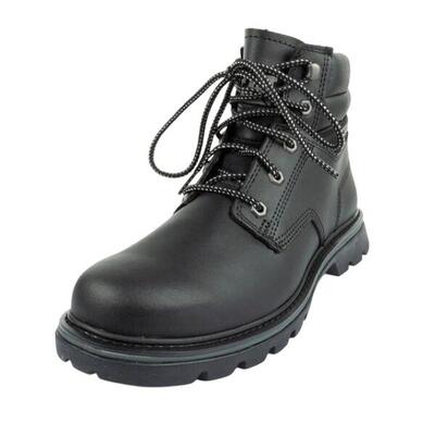 Heren quadrate leren winter enkellaarsjes (bruin)