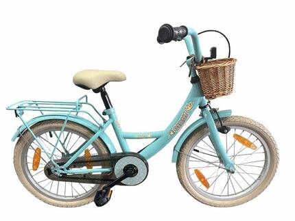Bikefun Girly 18 Zoll Kinderfahrrad blau mit Korb und Rücktrittbremse