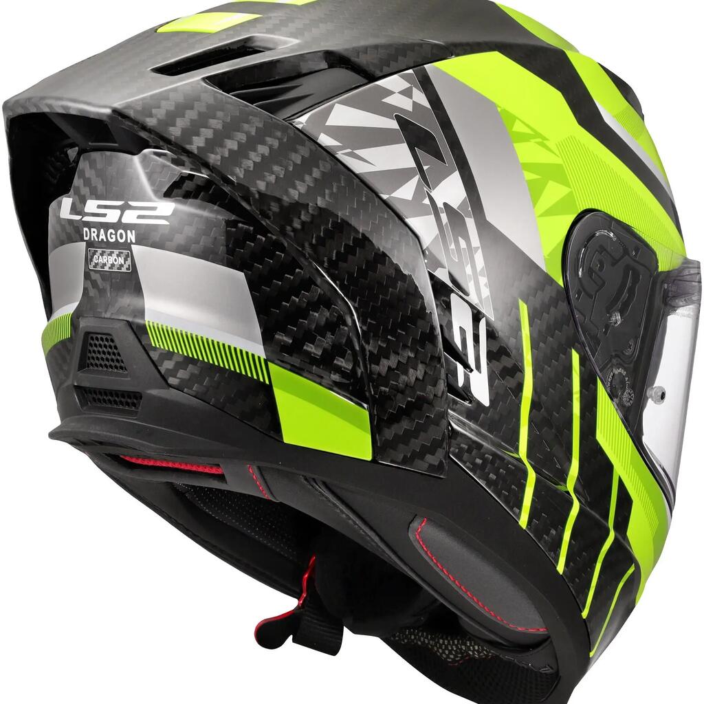 LS2 FF807 Dragon Trax Carbon Full-Face Helmet L 59–60 cm Yellow/Grey