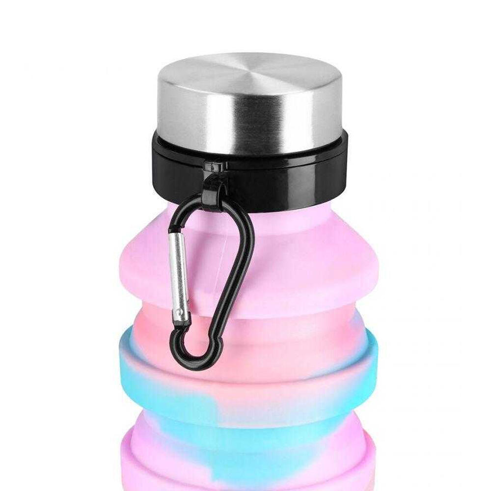 Opvouwbare waterfles van 550 ml (Blauw/roze) 3/4