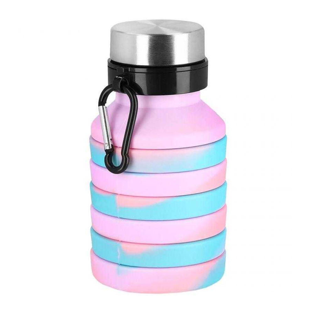 Opvouwbare waterfles van 550 ml (Blauw/roze) 4/4
