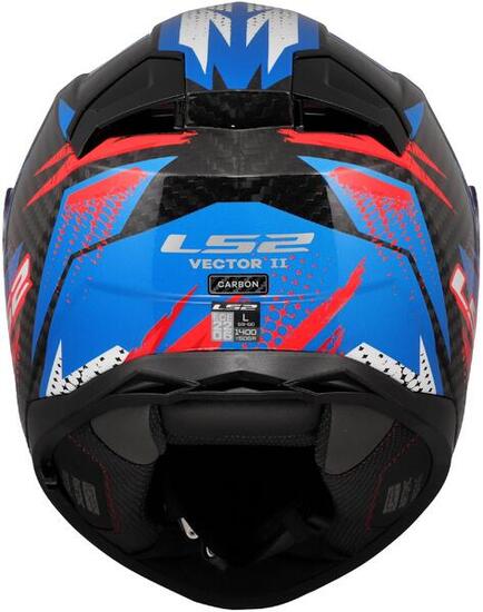 LS2 FF811 Vector II Carbon Tantic casco integrale 3XL blu/rosso.