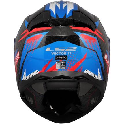 Kask integralny LS2 FF811 Vector II Carbon Tantic XXL niebiesko-czerwony